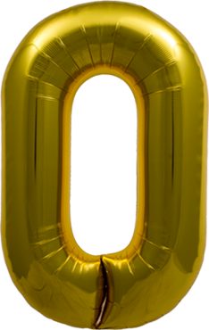 Kleine Folienballon Zahl Null Folienballon in 0 Gold