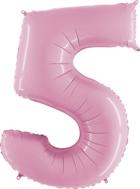 Kleine Folienballon Zahl 5 in Pastel Pink