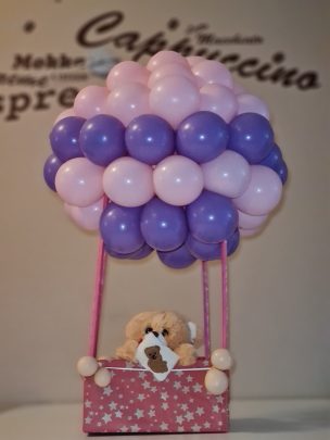 Heißgasballon mit Teddy zur Geburt, zum Valentinstag, zur Babyparty