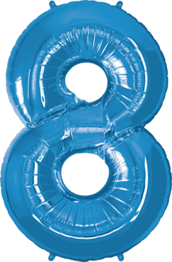 Kleine Folienballon Zahl Acht Folienballon in 8 Blau