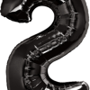 Folienballon Zahl 2 in Schwarz