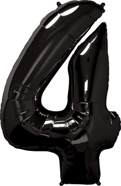 Folienballon Zahl 4 in Schwarz