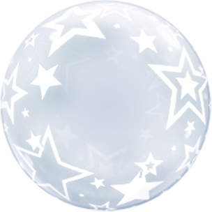 Deco Bubble mit Sterne bedruckt Helium Dekoration
