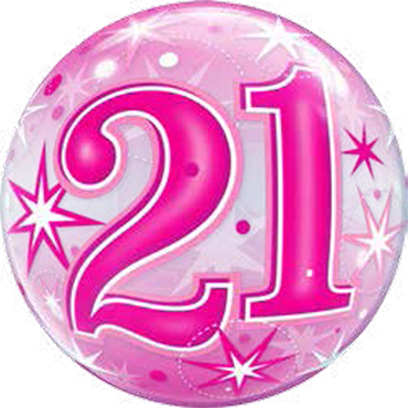 Bubble zum 21. Geburtstgag Pink