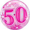Bubble zum 50. Geburtstag in Pink
