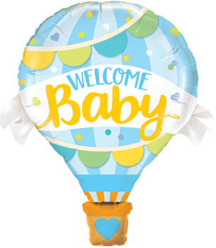 Heißluftballon Welcome Baby als Folienballon