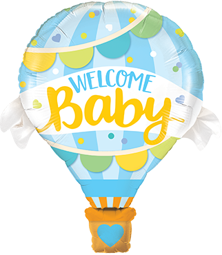 Heißluftballon Welcome Baby als Folienballon