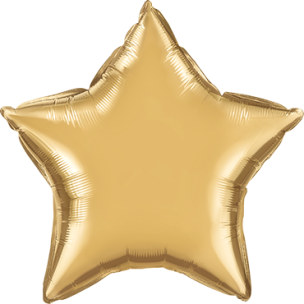 Folienballon Stern in Chrome-Gold 50 cm