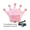 Folienballon, Luftgefüllt, Krone, Birthday Princess, Geburtstag Kindergeburtstag, Prinzessin