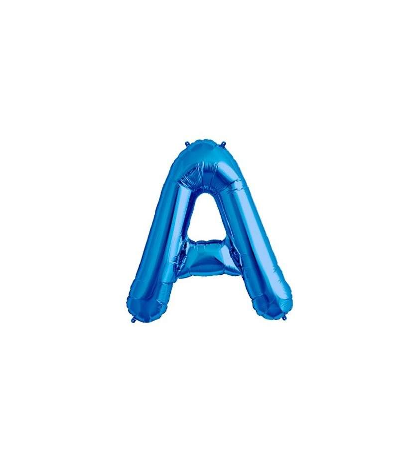 Folienballon Alphabet ABC Buchstabe A in Blau 34cm
