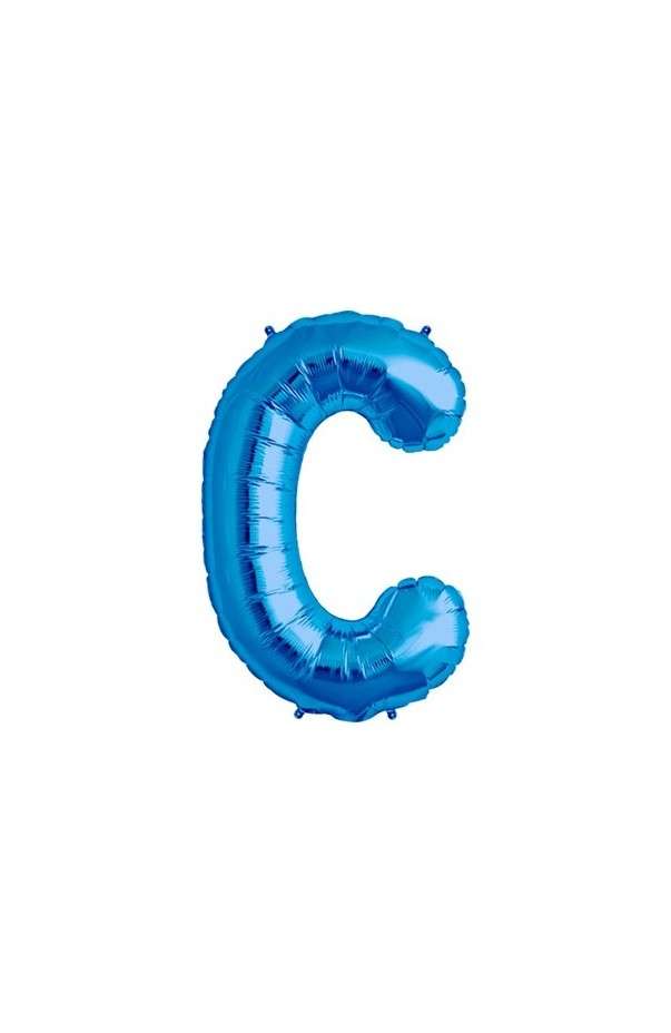 Folienballon Alphabet ABC Buchstabe C in Blau 34cm