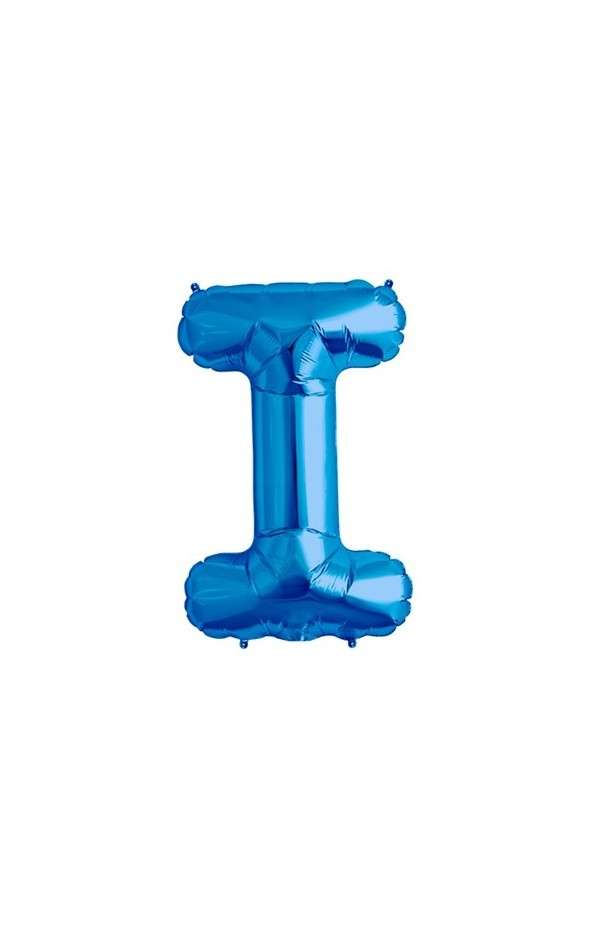 Folienballon Alphabet ABC Buchstabe I in Blau 34cm
