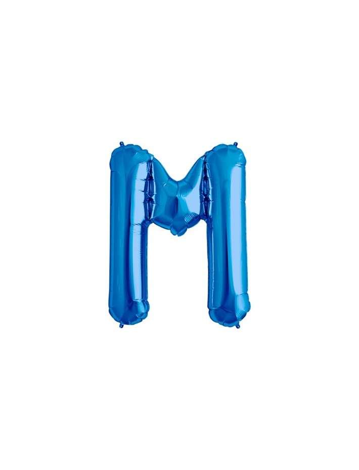 Folienballon Alphabet ABC Buchstabe M in Blau 34cm