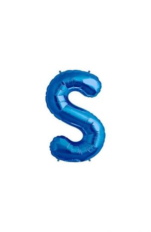 Folienballon Alphabet ABC Buchstabe S in Blau 34cm