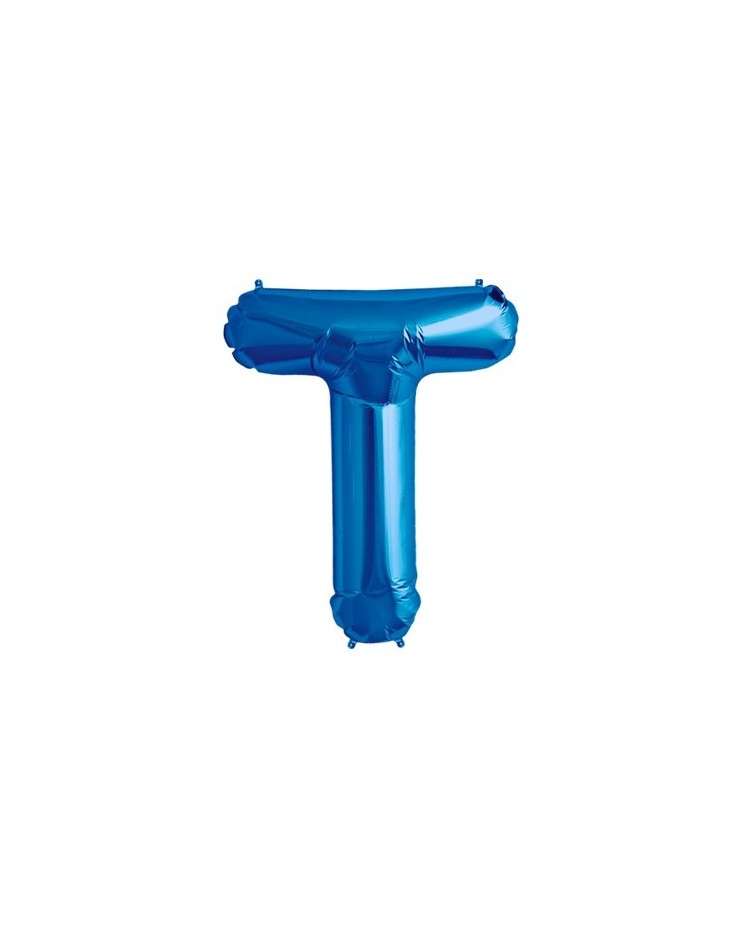 Folienballon Alphabet ABC Buchstabe T in Blau 34cm