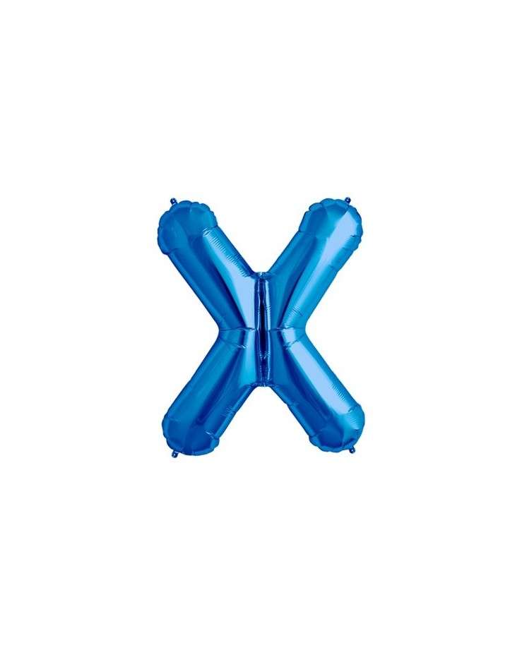 Folienballon Alphabet ABC Buchstabe X in Blau 34cm