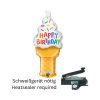 Eistüte, Folienballon Luftgefüllt, Happy birthday, Geburtstag, Tischdekoration