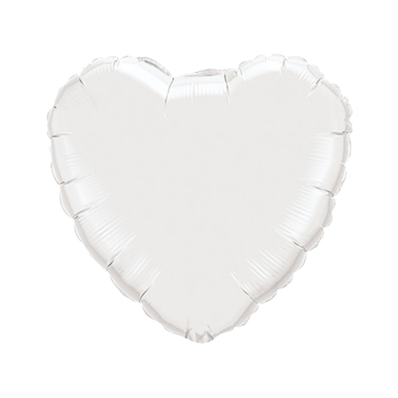 Folienballon Herz Farbe Weiß 45 cm