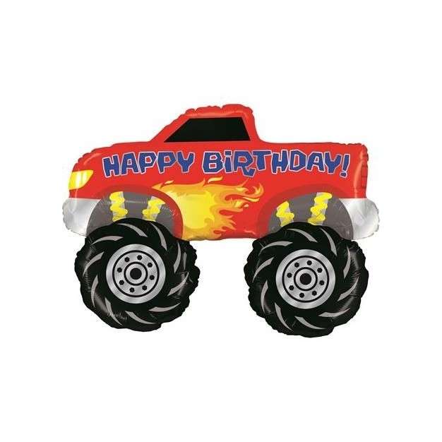 Folienballon, Monster Truck, Truck, Lastwagen, Big foot, Happy birthday, Geburtstag