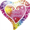 Folienballon, Herz, Happy birthday