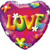 Folienballon als Herz mit der Aufschrift Love