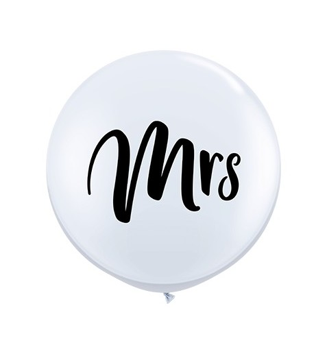 Zur Hochzeit Latex Ballon mit der Aufschrift Mrs
