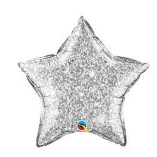 Holographischer Stern in Silber 50 cm