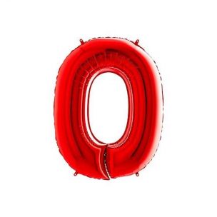 Folienballon Zahl Null Folienzahl Zahl 0 in der Farbe Rot Größe 40in100cm